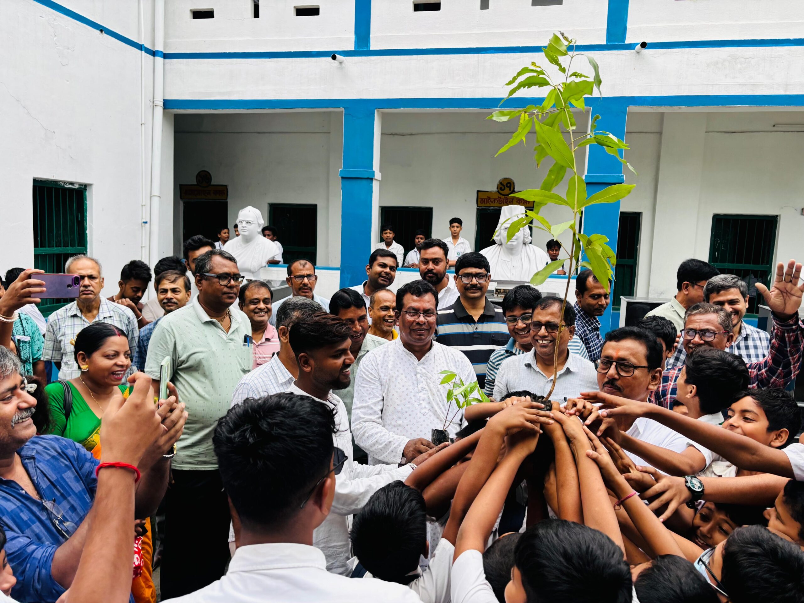 Volunteers with trees