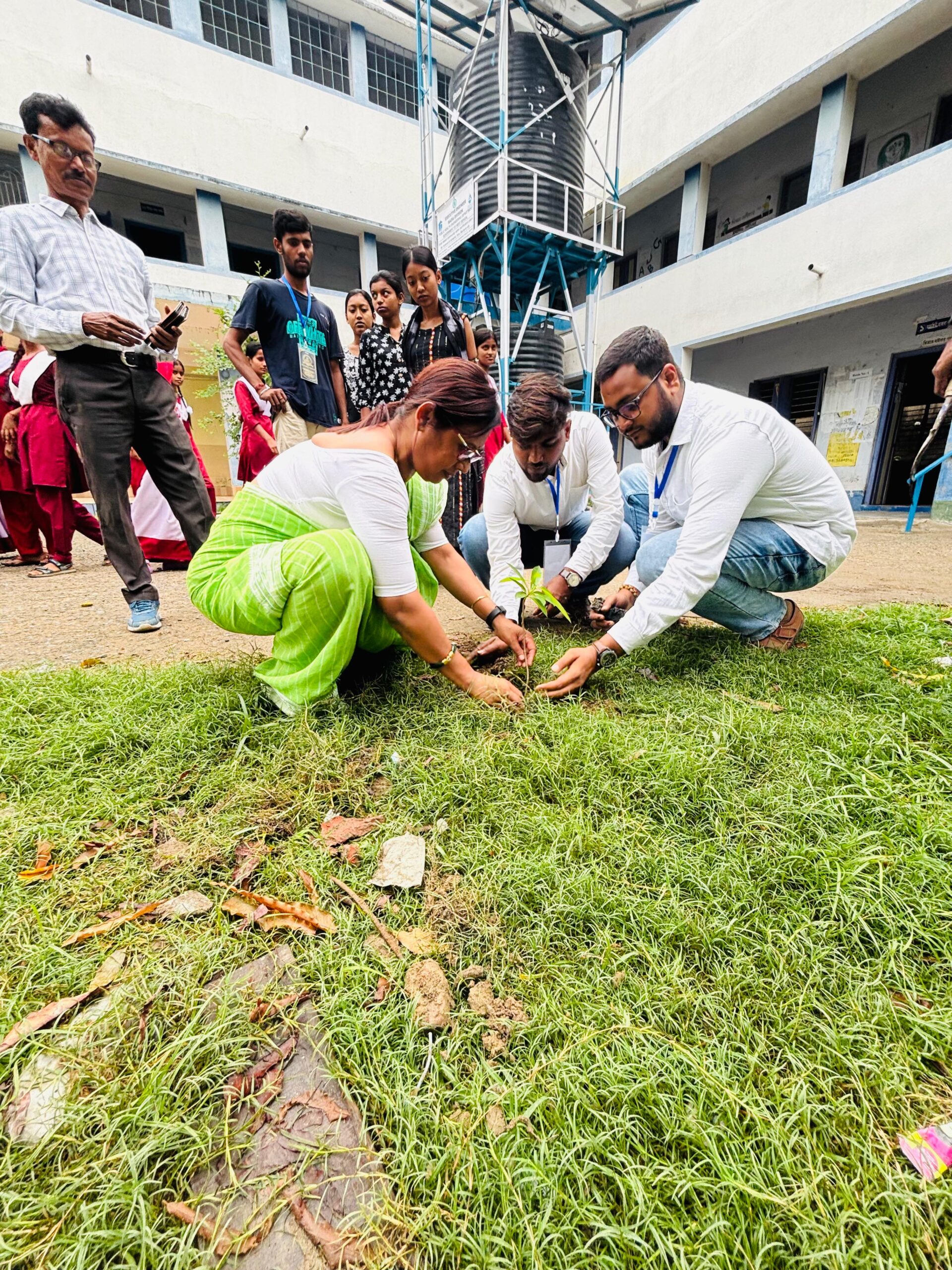 Volunteers planting trees